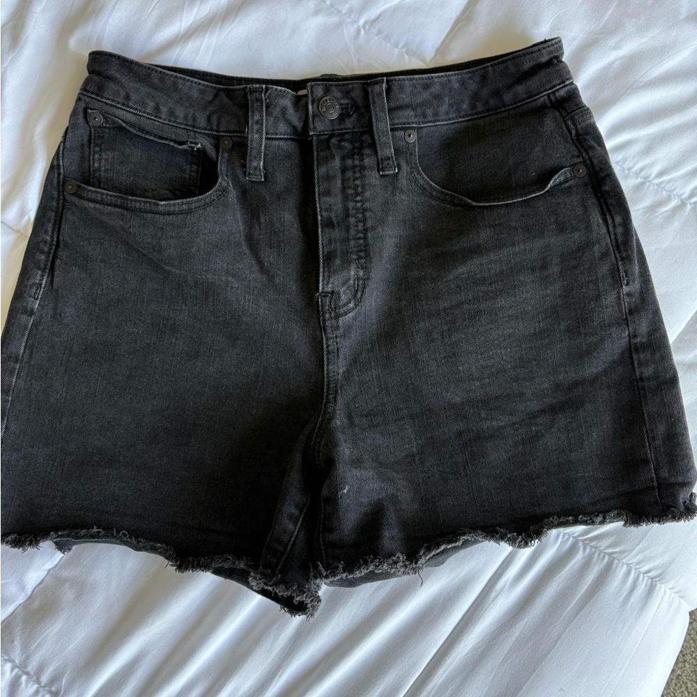 Madewell Black Jean Shorts High-Waisted Cut-Off